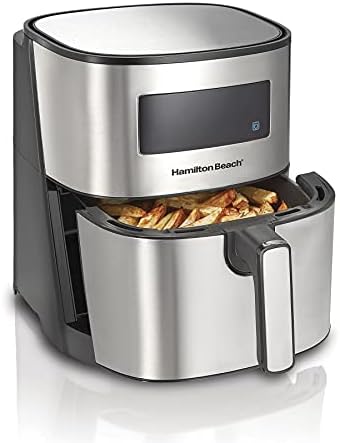 Hamilton Beach 5.8 Quart Digital Air Fryer Oven with 8 Presets, Easy to Clean Nonstick Basket, Black (35075)