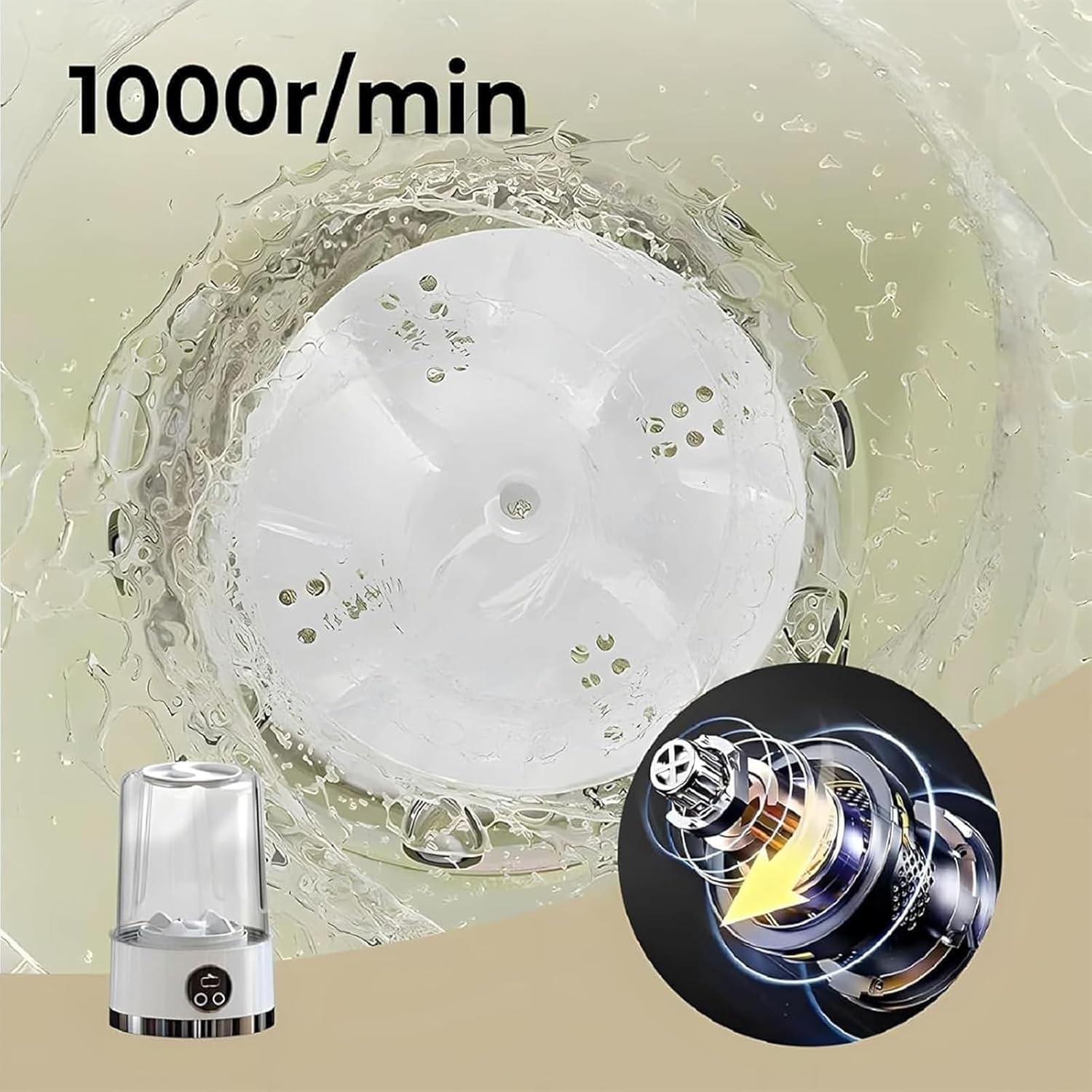 2026 Upgraded Smart Laundry Cup, Portable Washing Cup, Portable Rechargeable Mini Washing Machine, with LCD Display, for Bra Socks & Baby Clothes (Purple)