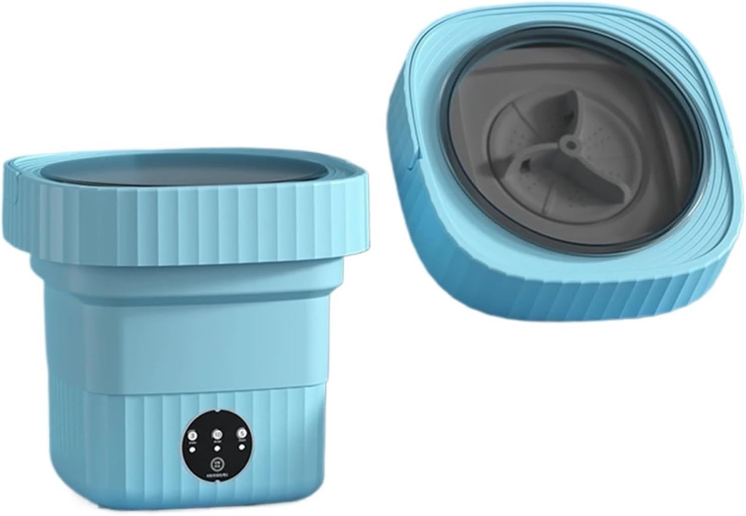 Compact Laundry. 6L Folding Portable Washing Machine Big Capacity With Spin Dryer Bucket For Clothes Travel Home Underwear Socks Mini Washer .Portable(Blue)