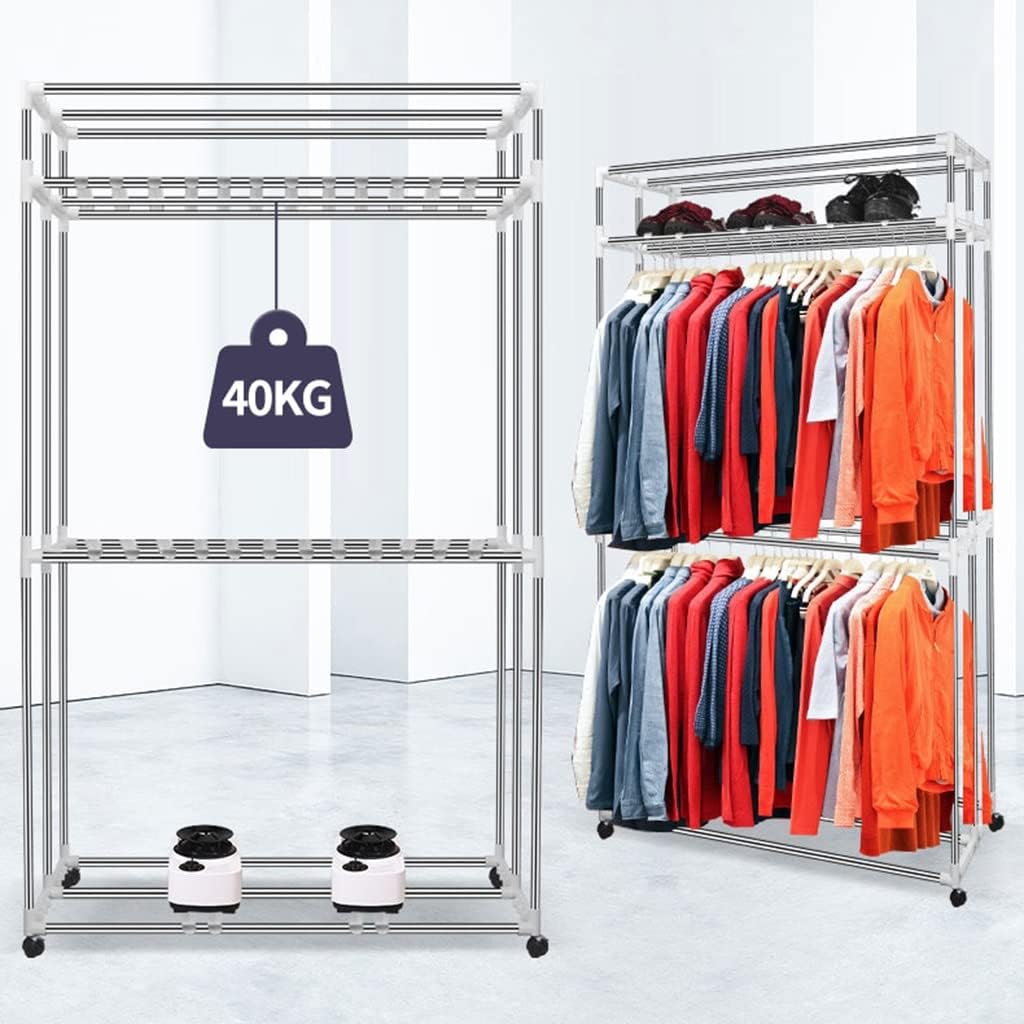 Electric Clothes Dryer, Portable 3-Tier 1200w Stainless Steel Electric Clothes Drying Rack Foldable 166cm, 40kg Large Capacity for Home Household Cloth Drying The New