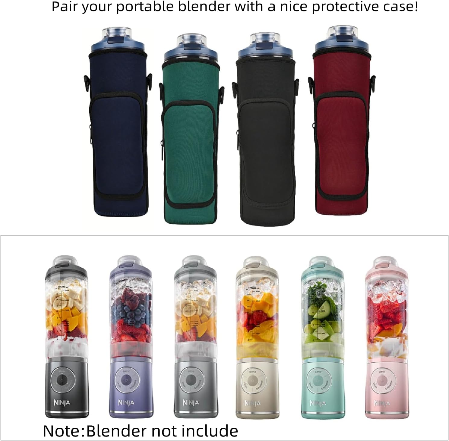 Blast Max Portable Blender Storage Case Bag with Shoulder Strap Compatible With Ninja Blast Max Portable Blender BC251NV/BC251GY/BC251MT/BC251PK/BC251LD/BC251IV (Black)