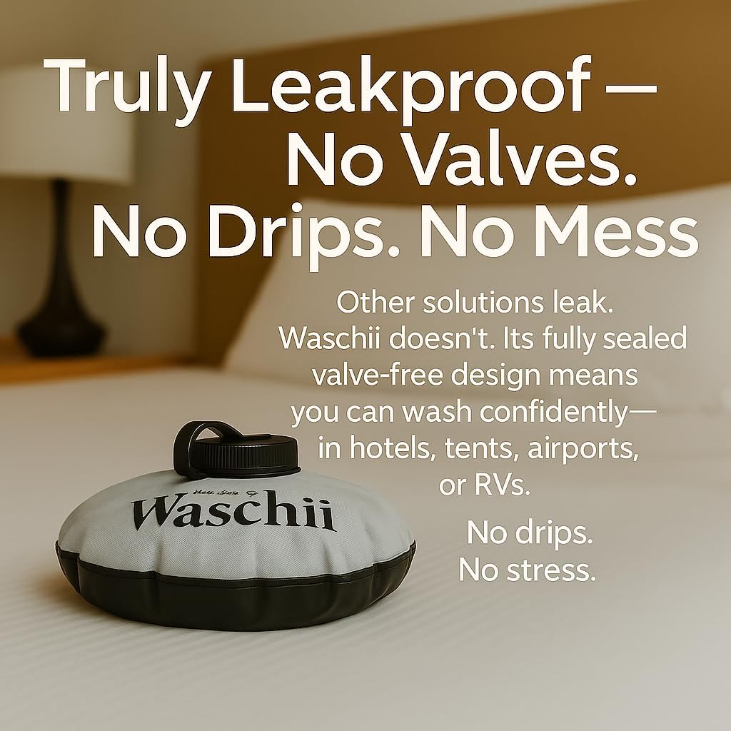 Waschii Pocket-Sized Travel Clothes Washer for Camping, Hostels & Vanlife – Compact, Leakproof, Eco-Friendly – No Power or Sink Needed