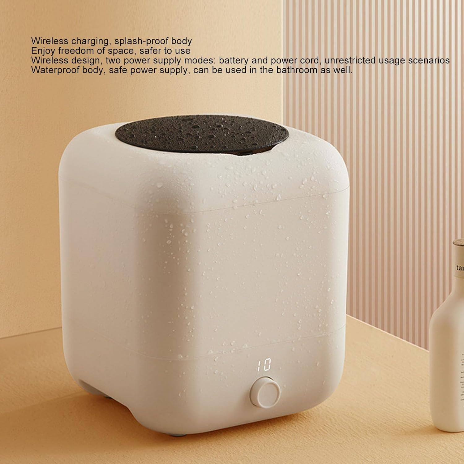 ANGGREK Mini Compact Washer, 10W 2000mAh Mini Washing Machine for Home (White)