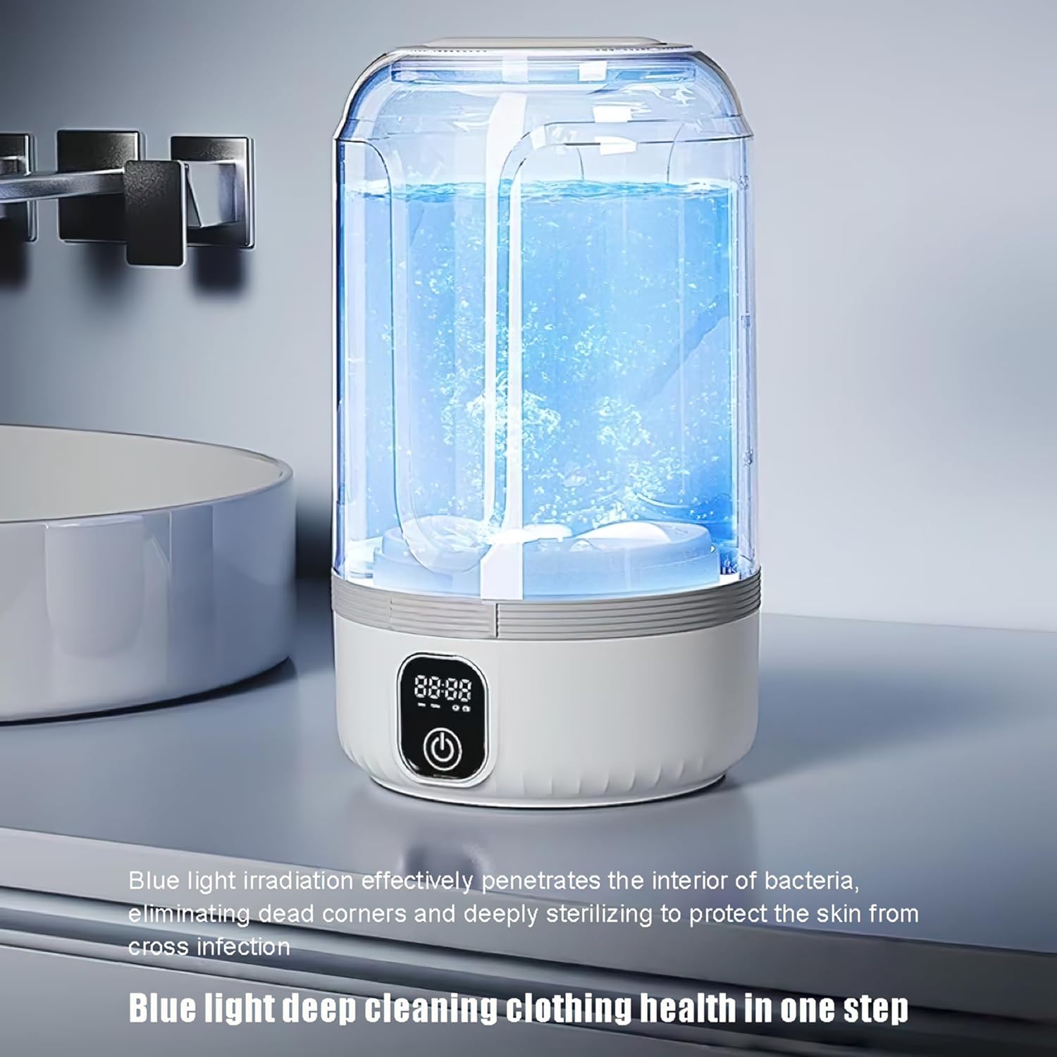 Portable Mini Washing Machine, Smart Digital Display, 7000mAh Battery Powered, Compact Travel Washer for Underwear, Socks (Flagship Edition)