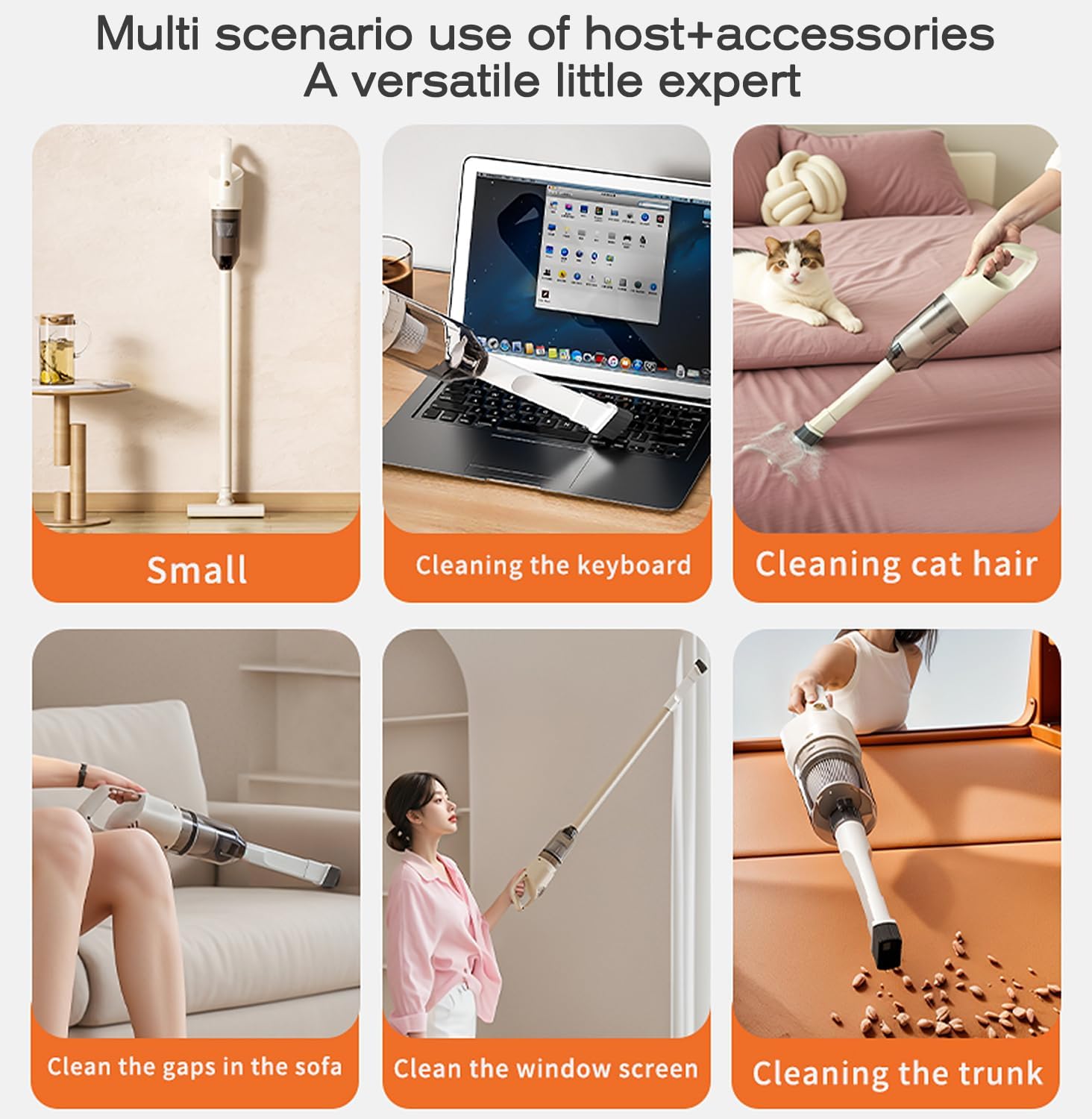 Stroller Cordless Stick Vacuum Cleaner, 8000Pa Powerful Suction, 2-in-1 Lightweight Handheld & Stick Vacuum, 45 Mins Runtime, Vacuum Cleaner for Pet Hair, Hard Floors & Car Cleaning