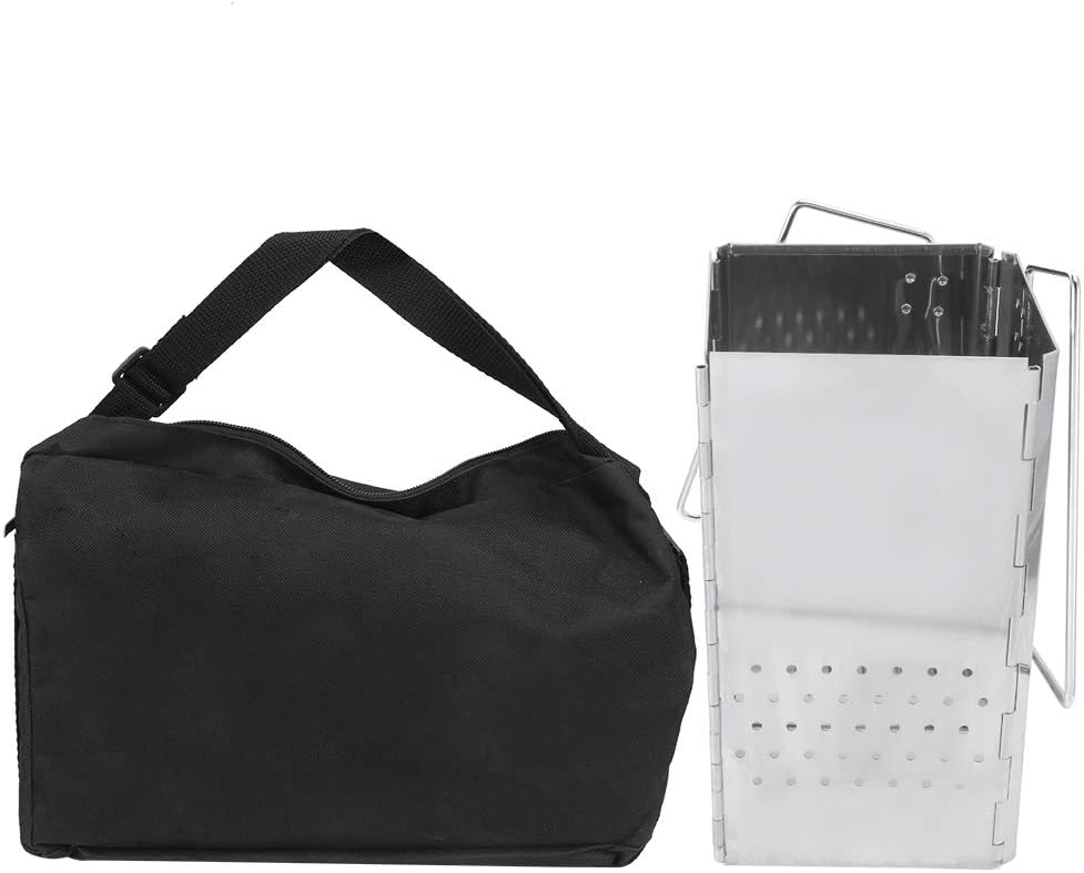 Camping Moon Portable Foldable Barbecue Grill Triangle Type Stainless Steel Charcoal Chimney Starter for Camping Garden Outdoor