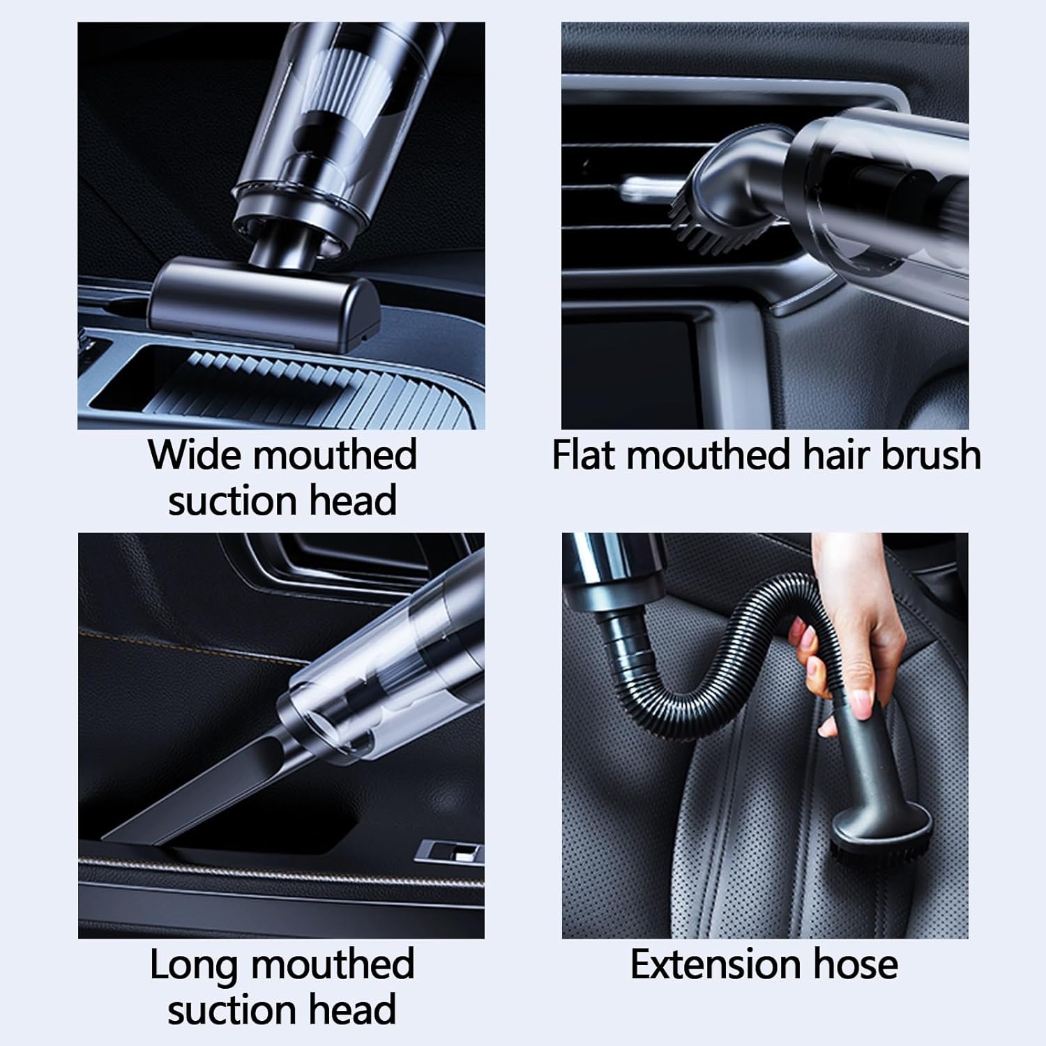 VELPEN Handheld Vacuum, 45Kpa Car Vacuum Cleaner High Power, 4-in-1 Mini Dust Buster Vac with Duster Crevice, HEPA Filter, Rechargeable USB, Max 70 Min Runtime