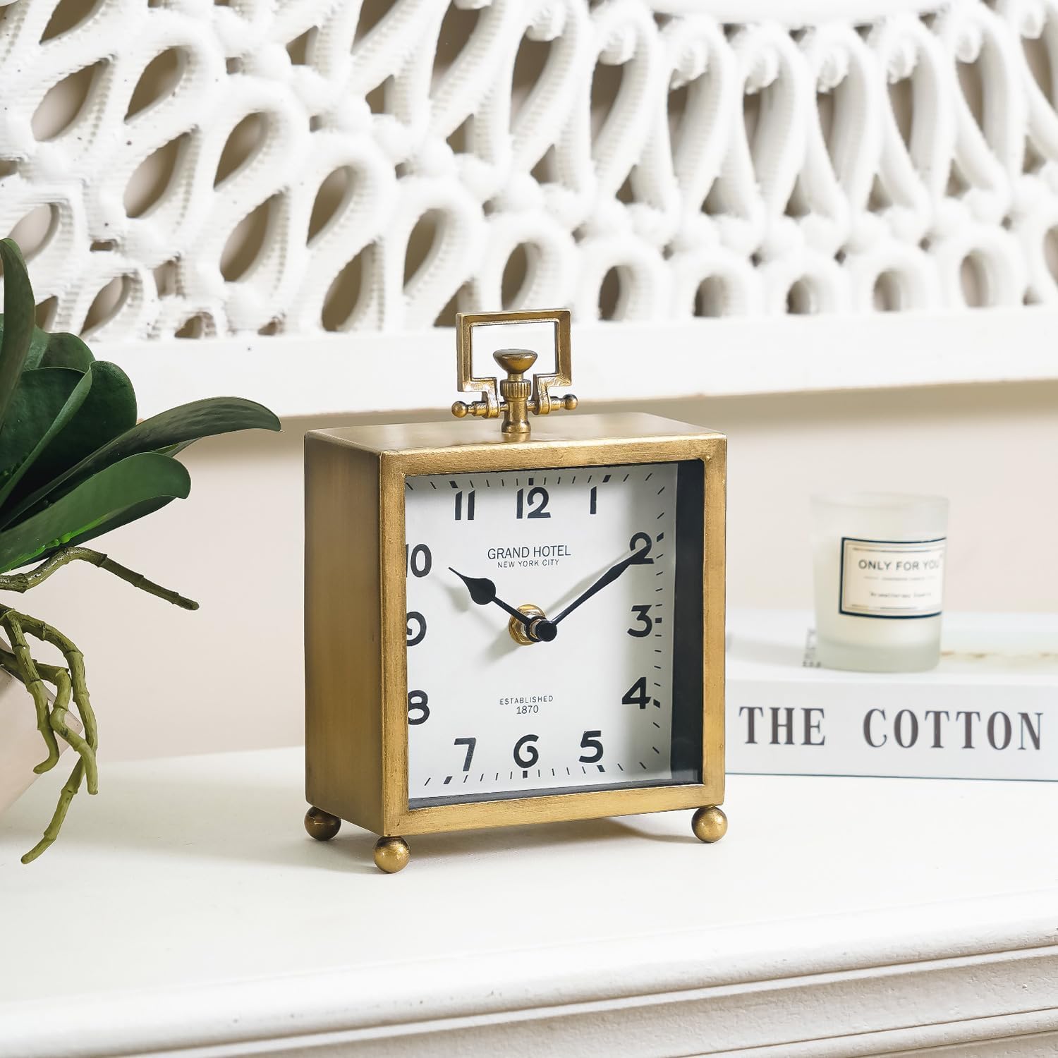 Household Decorative Clocks, Silent Watches, Suitable for fireplaces, Bookshelves and Living Room Decoration Suitable for Kitchen, Living Room or Office(Rose Gold)