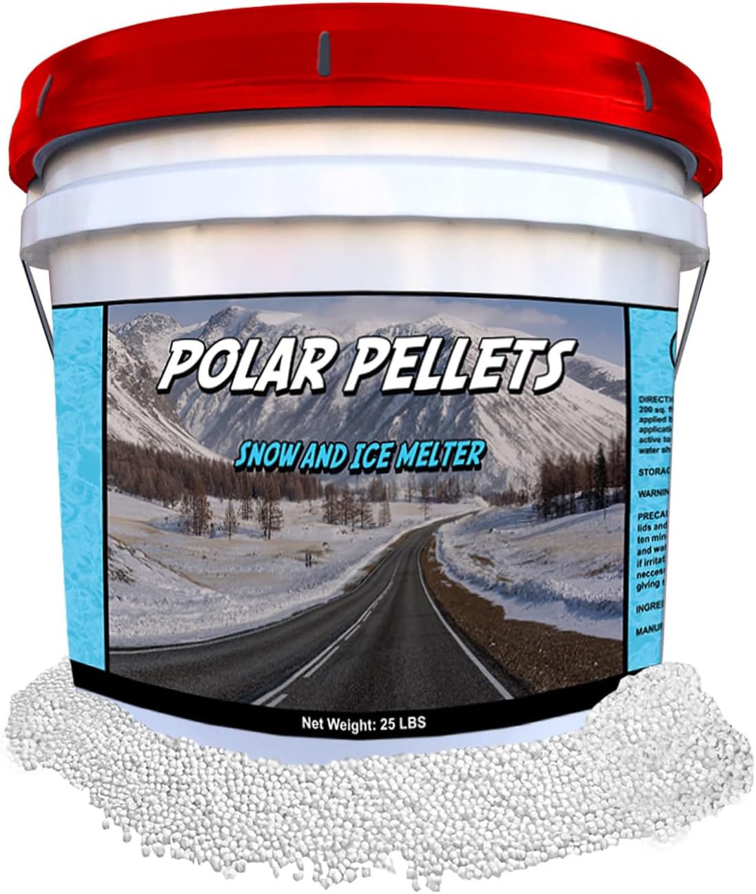 Polar Pellets Snow and Ice Melter – Fast-Acting Calcium Chloride Pellets | Works to -50°F | No White Residue | Safe for Concrete | 3.5-Gallon Easy-Pour Unit (25 lbs)