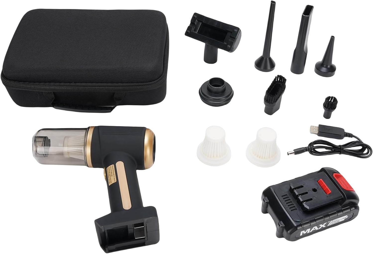 Ymiko 20000Pa Cordless Handheld Car Vacuum Cleaner, Blowing & Sucking Dual Function with Rechargeable Battery, HEPA Filter, ABS Material, 120W Brushless Motor, Various Attachments,