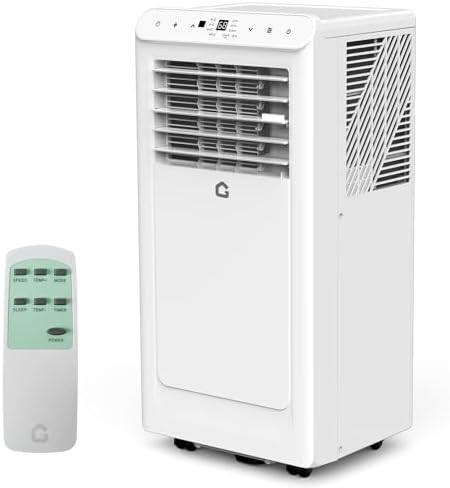 Garvee 10,000 BTUs Portable Air Conditioners, Portable AC for Room Up to 450 Sq.Ft, 3 in-1 Quiet AC Unit with Fan & Dehumidifier Function with Remote Control, Smart Sleep Mode, 24H Timer
