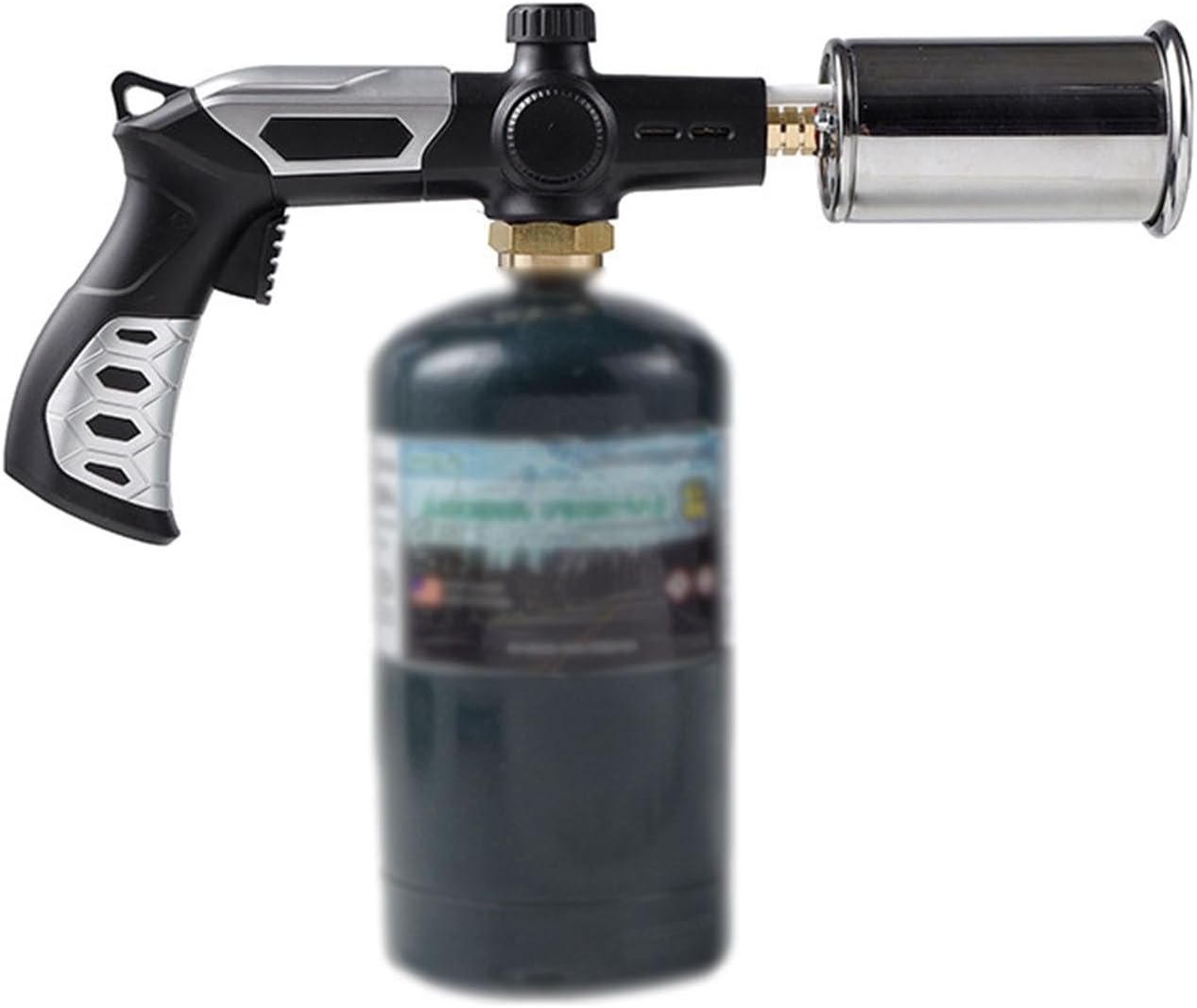 Multi-Use Propane Torch Gun, One-Touch Ignition & Adjustable Safety Flame, Welding Soldering Torch for BBQ Grilling, Cooking, Charcoal Igniting, DIY Projects, Portable Blow Torch (No Tank)(Two)