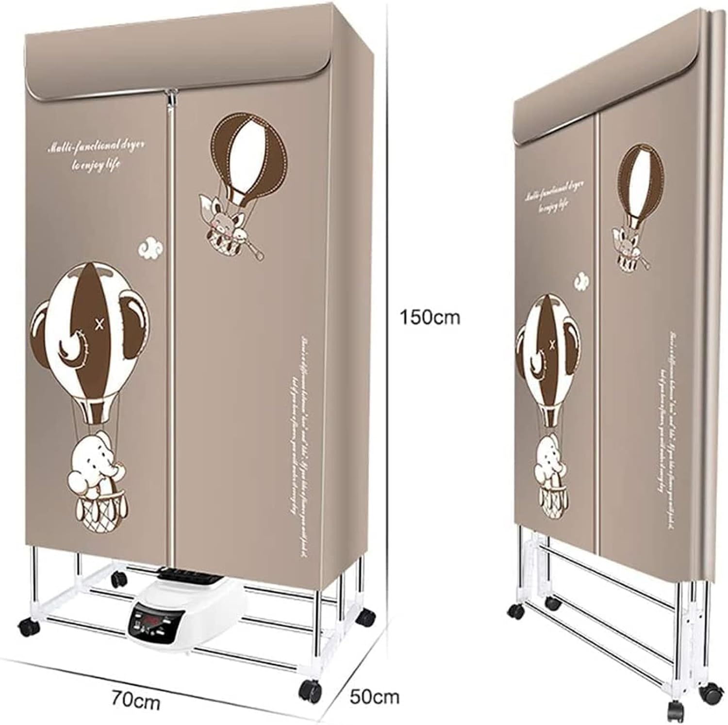 1500W Electric Clothes Drying Rack,Energy-Efficient Electric Clothes Dryer Machine,2 Layers of Space Heated Clothes Drying Pod Cabinet with Adjustable Timer,Low Noise and Negative Ion Purification