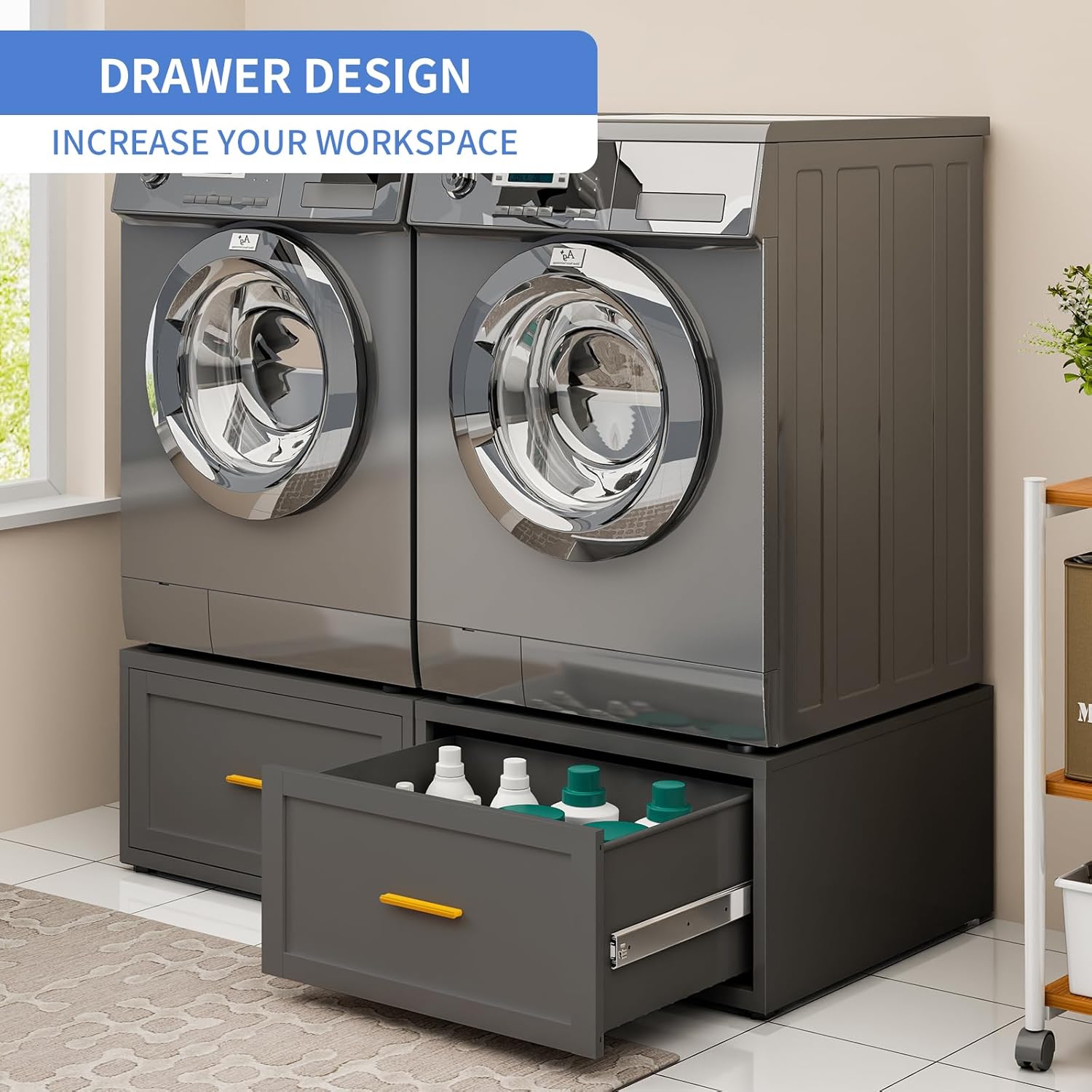 2 Pack Metal Washer and Dryer Pedestals, 28