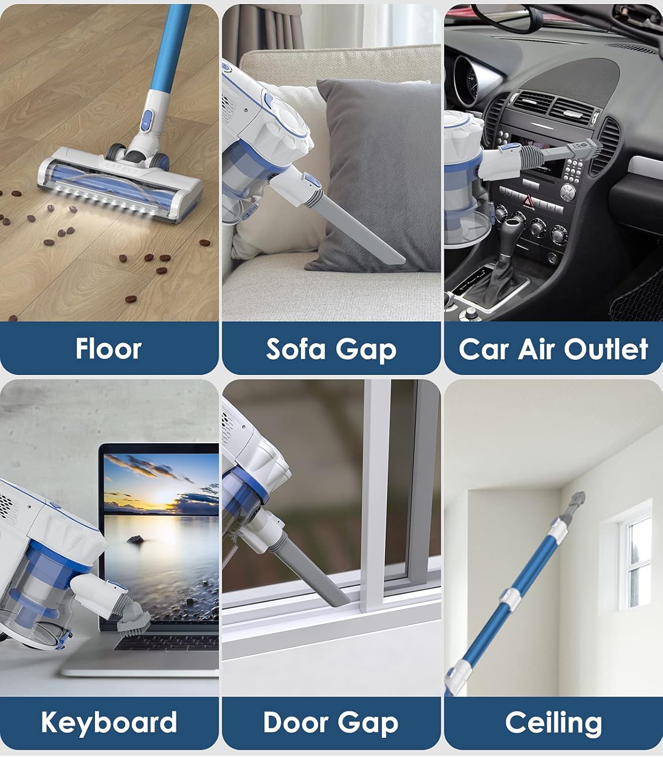 Cordless Vacuum Cleaner (Blue)