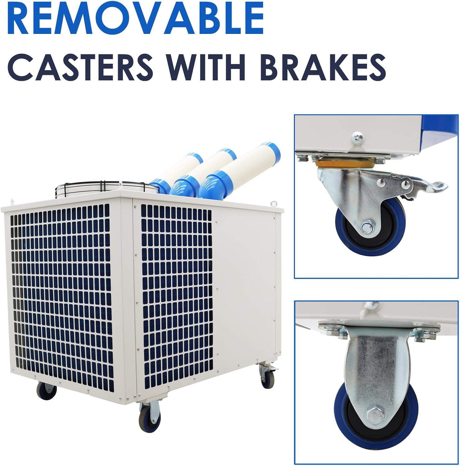 220V Commercial Portable Cooling Aircon 29,800 BTU Industrial Mobile Outdoor Spot Cooler Air Conditioner Three Columns 1550m³/h 3150W