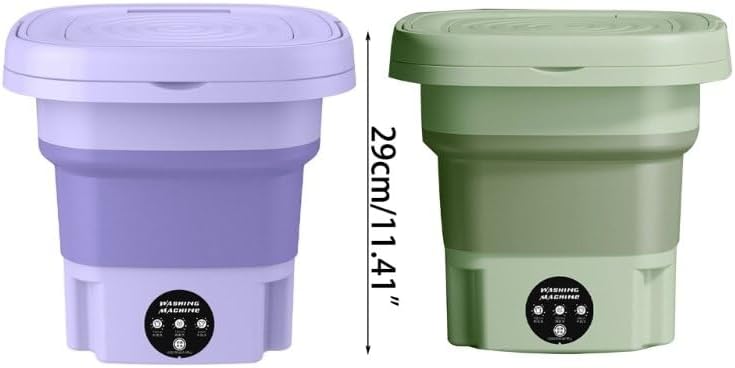 M2EE Foldable Washing Machine Automatic Portable Mini Underwear Sock Small Items 10W Washing Machine with Centrifuge 8L (Color : PL)