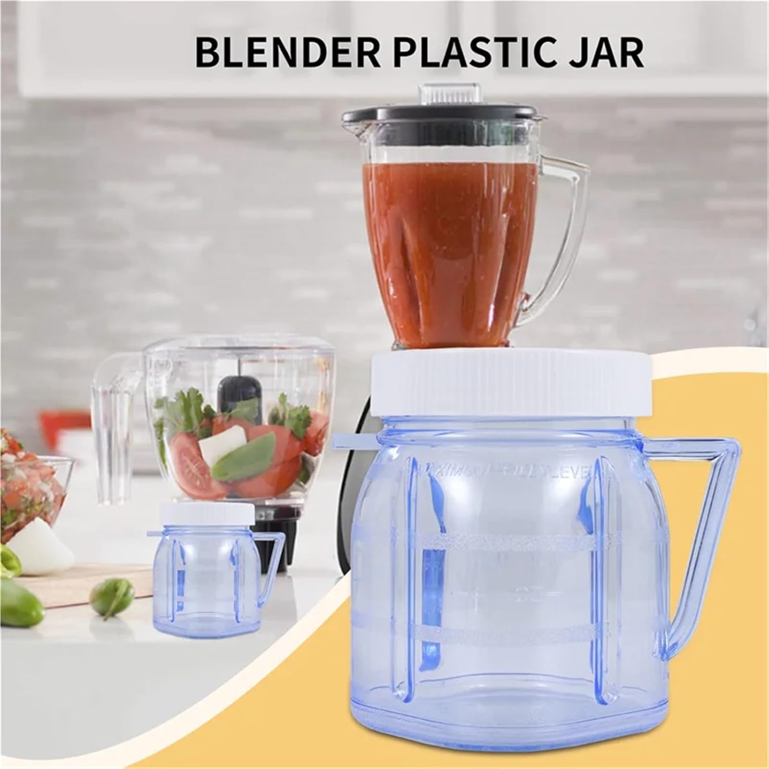 Compatible for Oster,Blender Parts 4937, Compatible for Mini Osterizer,Blender Jar Accessory Cup Mini Plastic Jars With Lids Essential For Kitchen