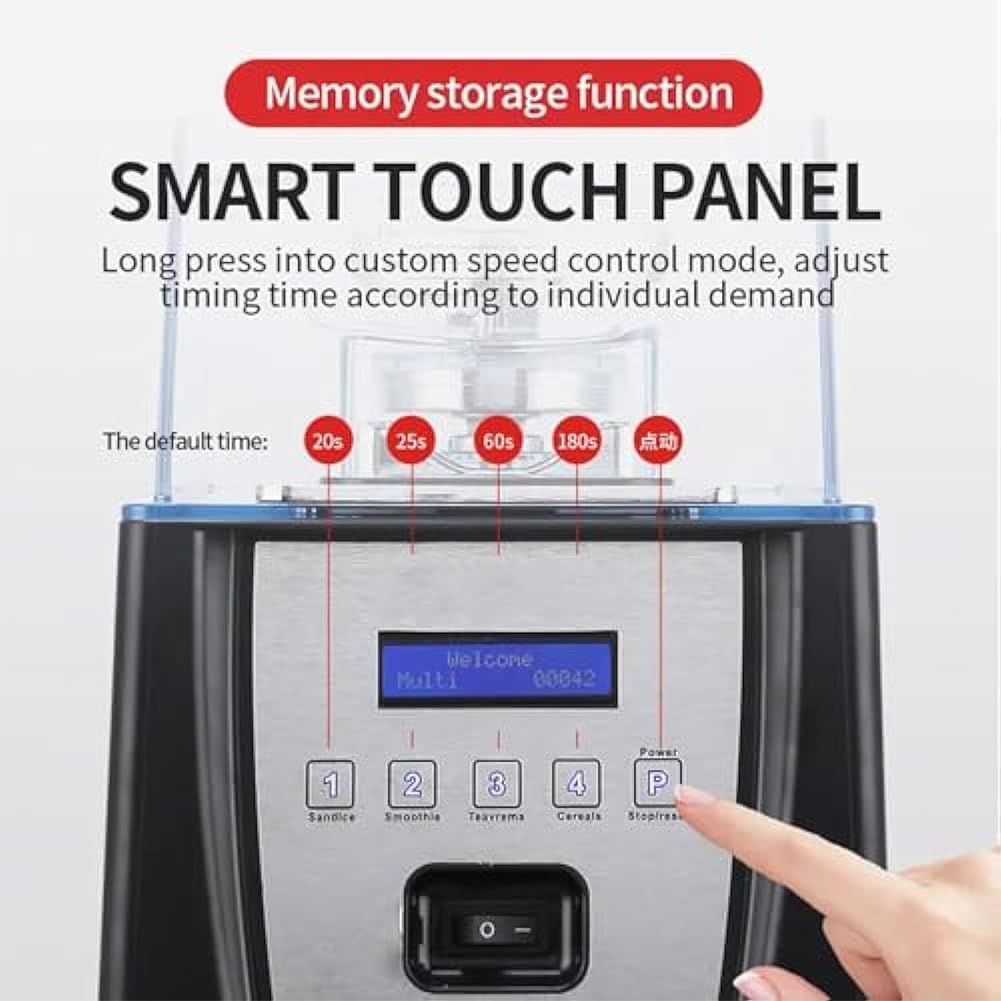 Blender Smoothie Maker, Commercial Stand Mixer with Sound Enclosure, Automatic Silent Wall Breaking Machine Ice Crusher, for Kitchen Milk Tea Coffee Dessert Leisure Shop B