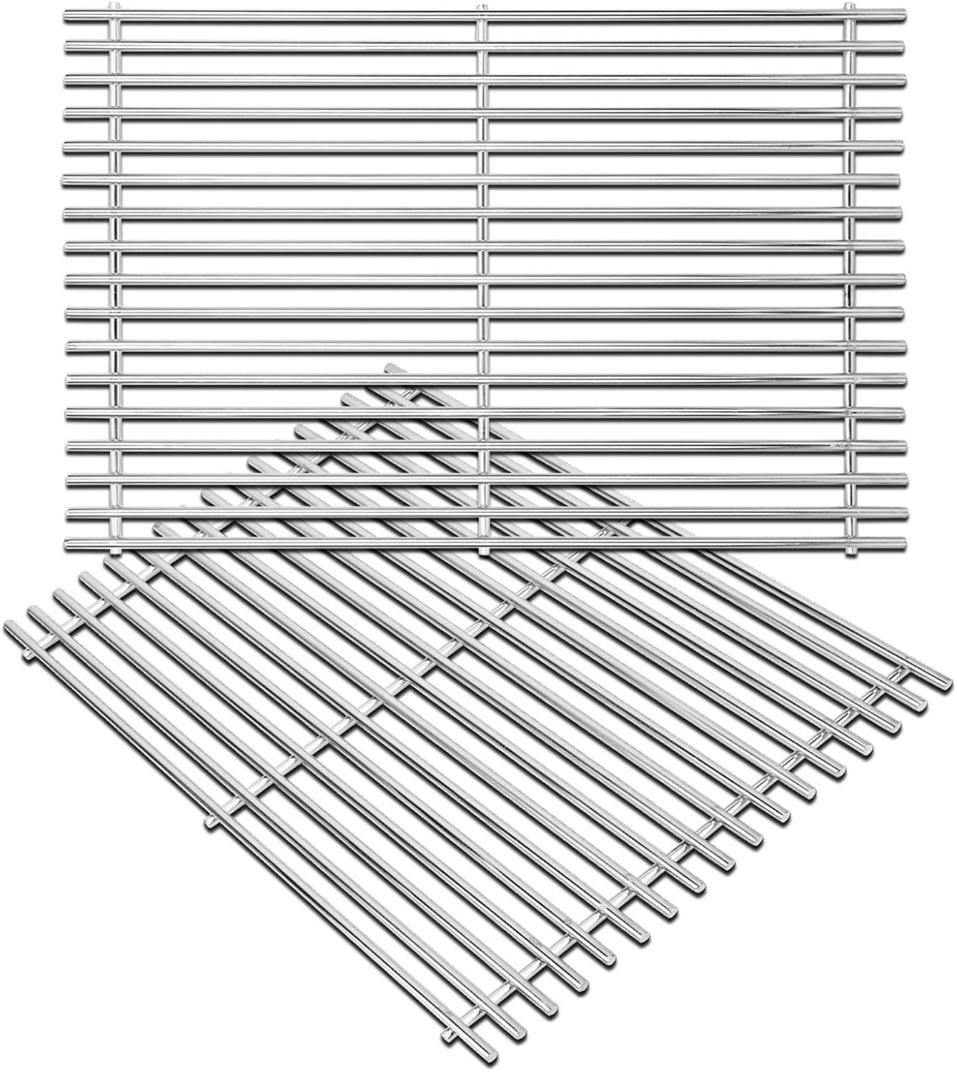 7528 Cooking Grates for Weber Genesis E and S Series 300 E310 E320 S310 S320 Gas Grills, 304 Stainless Steel Grid 2 Pack for Pit Boss PB700 Series Grates 19.5 x 12.9 x 0.6