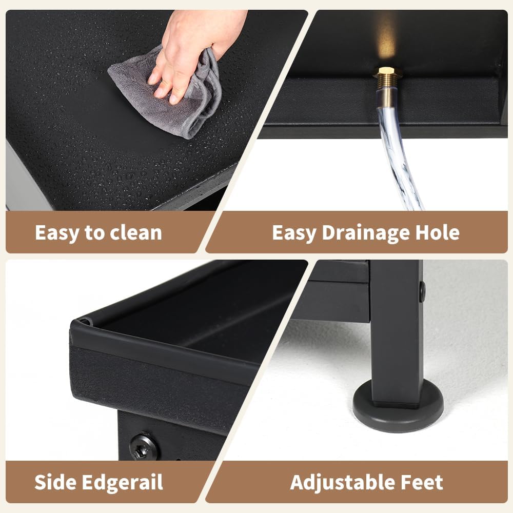 LUCKUP Laundry Pedestal for Washer & Dryer, Heavy Duty Platform Base Stand 29”Universal Fit All Machines w/Laundry Basket Shelf and Built-in Drain Hose