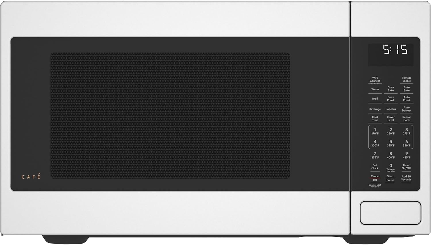 Café ‎CCWK15C1WWM Countertop Convection Microwave Oven with Child Lock Technology, Broil, Auto-Cook, Roast, Defrost, Warm, Scan-to-Cook WiFi-Connectivity, 1000 Watts, 1.5 Cu. Ft, Matte White