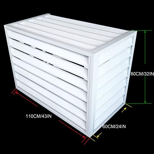 Aluminum Mini Split Air Conditioner Cover Heat Pump Cover for Outside Units White Louver Fence to Hide Air Conditioner Indoor and Outdoor Use