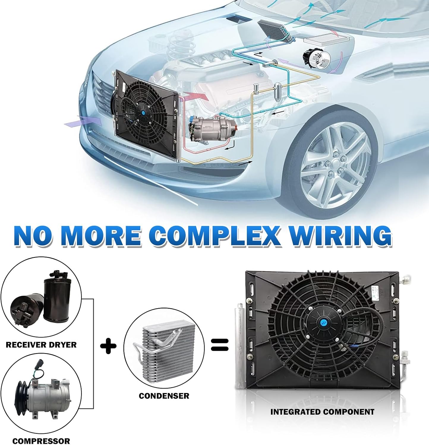 12V Air Conditioner for Car w/Heat 10000BTU, Under Dash 12 Volt Air Conditioner, 3-in-1 Compressor&Condenser DC AC 12V, Low Noise Rapid Cooling for Car, Automotive, Sedan, Pickup