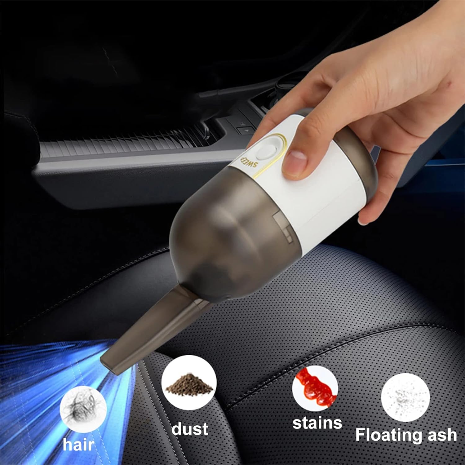 Wireless Car Vacuum Cleaner Portable Handheld Vacuum for PC Laptop Keyboard Home Desk Cheaning Vacuum Cleaner,Black