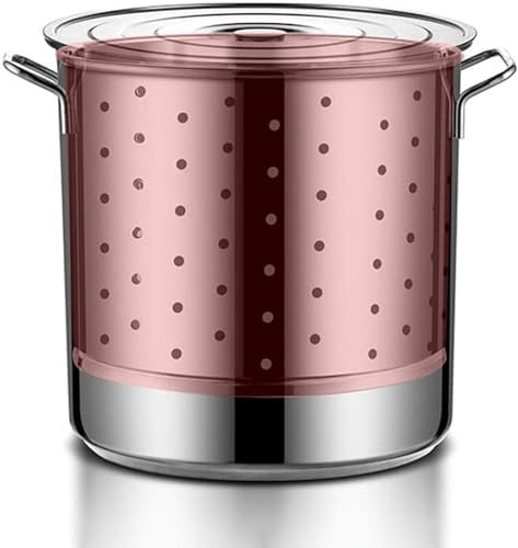 Stockpot with Strainer Basket and Lid - 27QT/45QT/63QT Large Crawfish Seafood Boil Pot Stainless Steel Deep Turkey Fryer Pot Soup Bucket for Outdoor Commercial, 63Qt