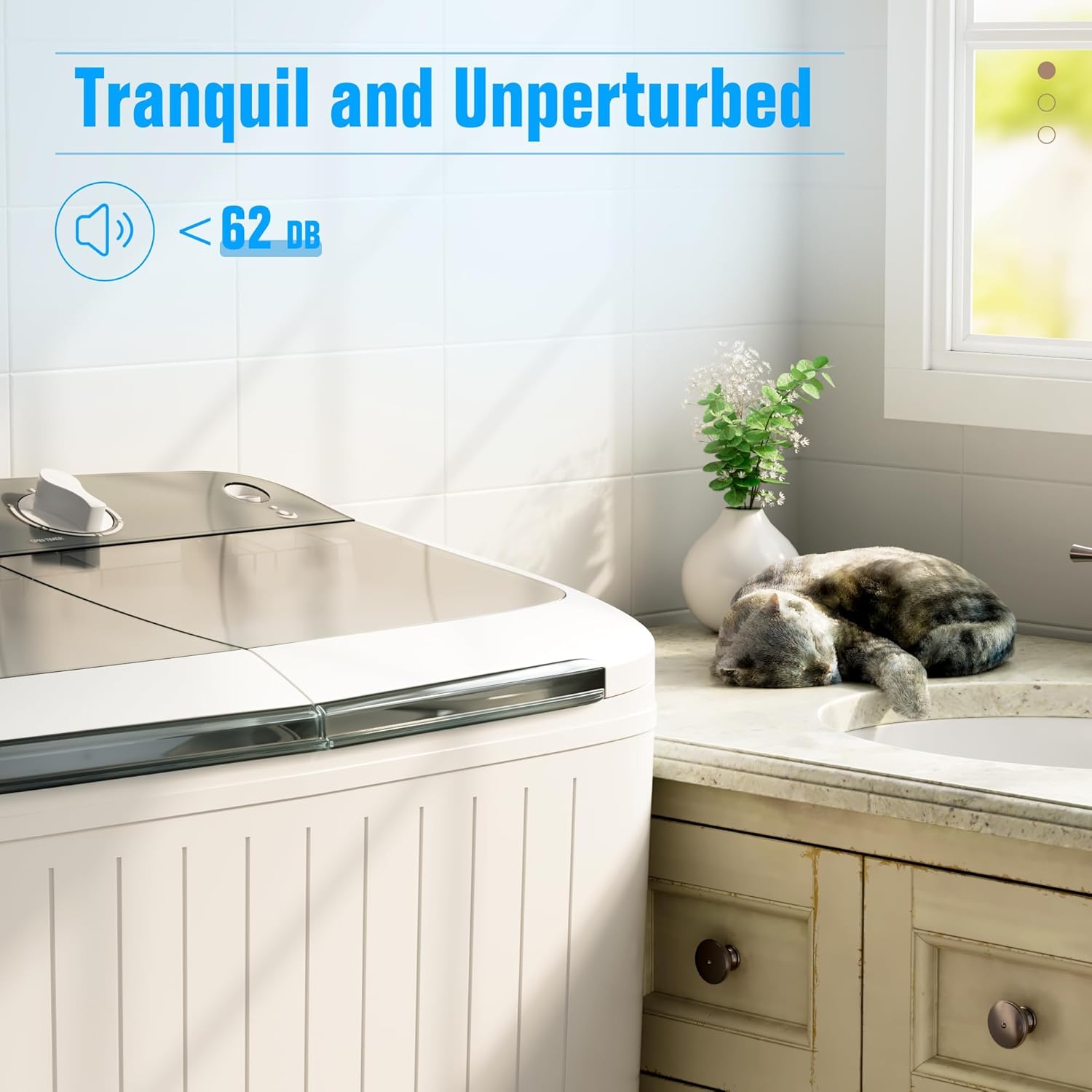 SUNCROWN Portable Washing Machine 16lbs, Mini Semi Automatic Semi Washer Semi Compact Twin Tub, Energy-Saving Laundry Combo with Extended Drain Hose & Pump for Dorms, Apartments, RV, (Black&White)