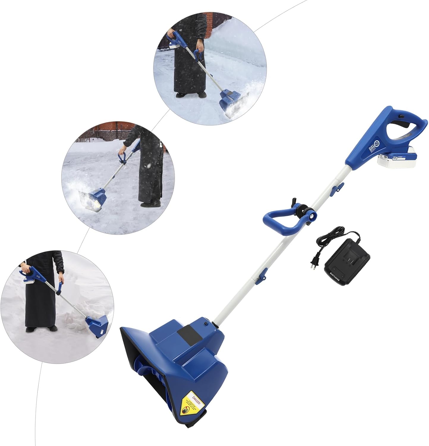 Electric Snow Blower, Electric Snow Shovel Cordless DC24V Electric Snow Shovel Thick Wire Turn Motor Snow Removal Machine Snow Blower for Fast Snow Removal in Courtyards, Terraces