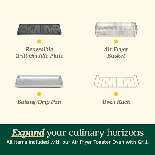 Cuisinart Air Fryer Toaster Oven with Grill, 1800W 8-1 Air Fryer Oven with Bake, Convection Bake, Grill, Broil and Warm Options, Large Capacity, 60-Minute Timer, TOA-70W, White