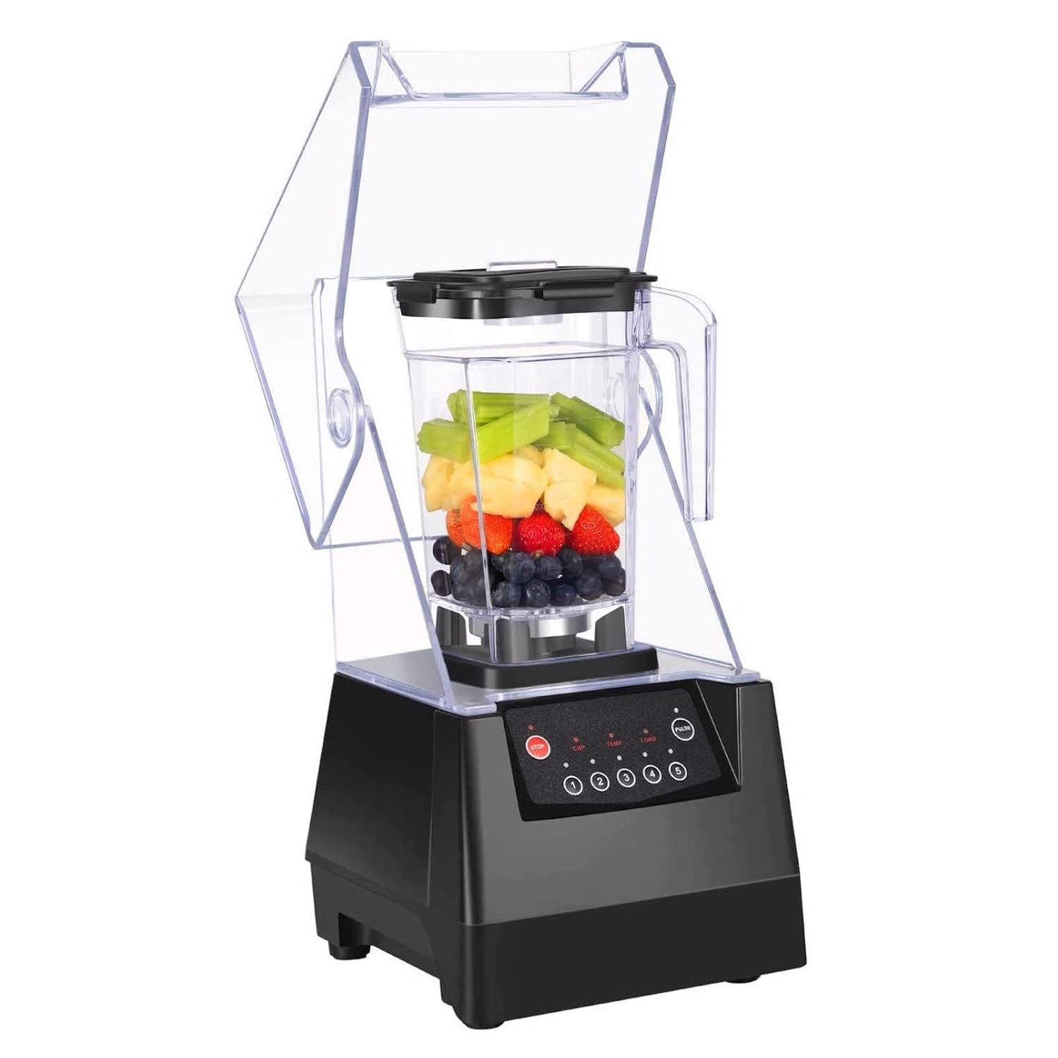 SYBO HS-210 Commercial Professional Blender with Quiet Shield, Heavy-Duty 1400W High-Speed, 48oz BPA Free Container, Easy to Clean, Dishwasher safe, for Juice, Ice Shakes, Smoothies, Frozen Drinks