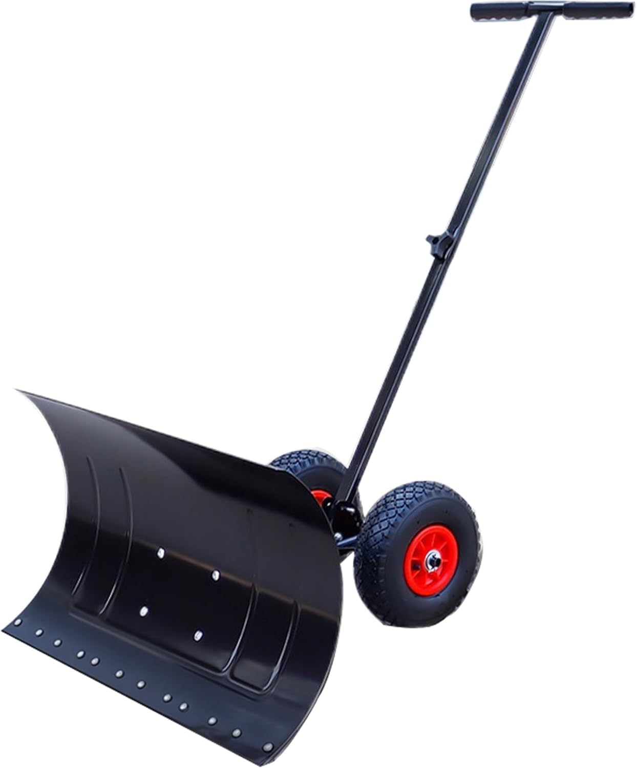 Pneumatic Tyre 2-Wheel Snow Shovels Pusher Hand Plow Hand Push Protable Snowplow Outdoor Snow Removal Tool(7543)