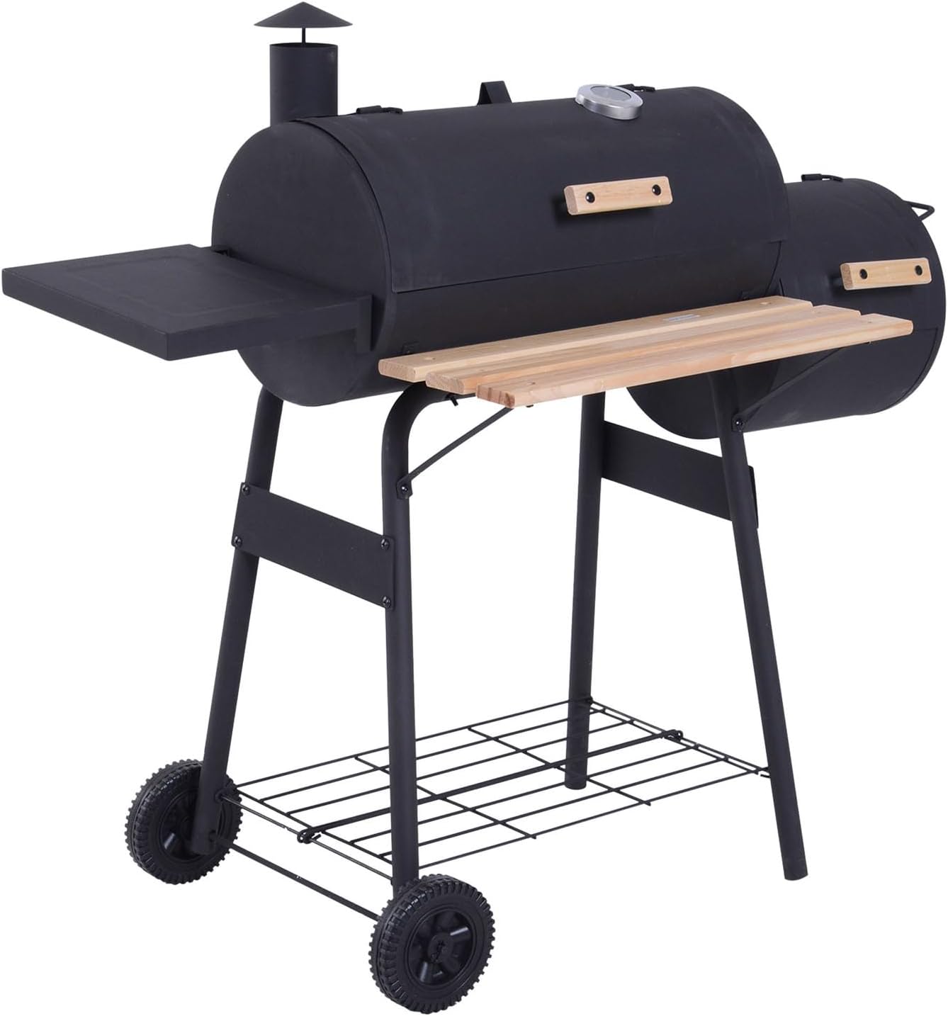 48'' Charcoal Grills with Offset Smoker Grill&Side Table, Barbecue Grill with 811 Sq Inch Cooking Area, Outdoor Grill for Gatherings Camping Picnic