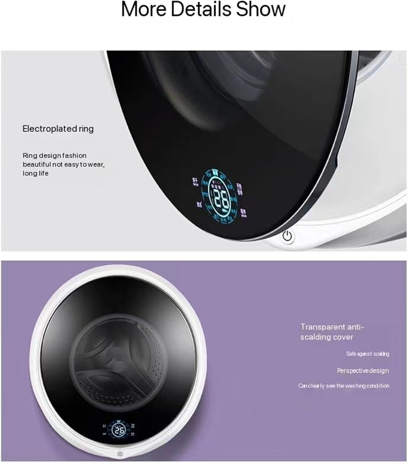 Electric Compact Portable Laundry Dryer, 3.2kg Capacity Fully Automatic Compact Washer, 28/38 Wash Programs Laundry Washer (28 Modes)