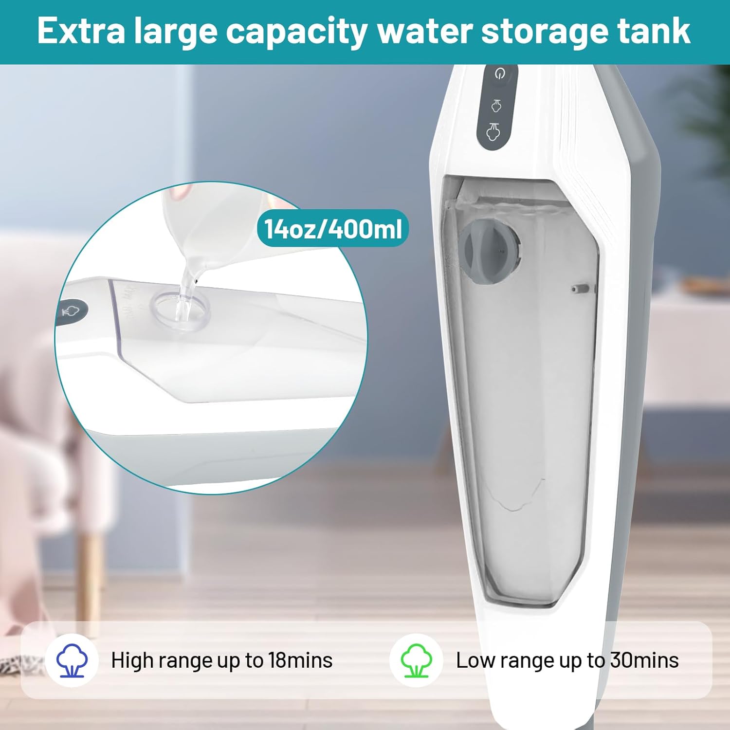 Steam Mop for Floor Cleaning, 12 in 1 Handheld Steam Cleaner for Home, Floor Steamer for Hardwood Windows Tile Laminate Shutter & Clothes with Attachments (White)