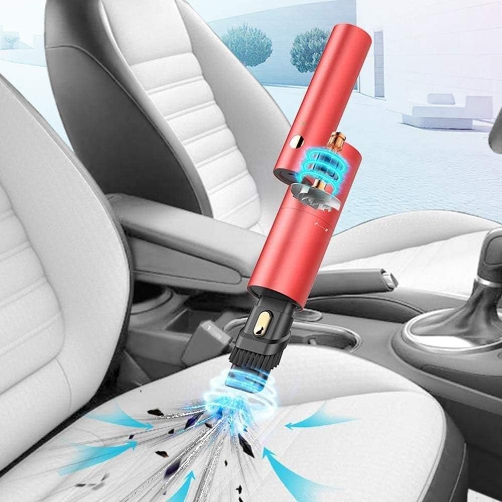 Cordless Handheld Vacuum Cleaner, Cordless Rechargeable Wet Dry Mini Dust Vacuum Cleaner for Home and Car Cleaning(Red)