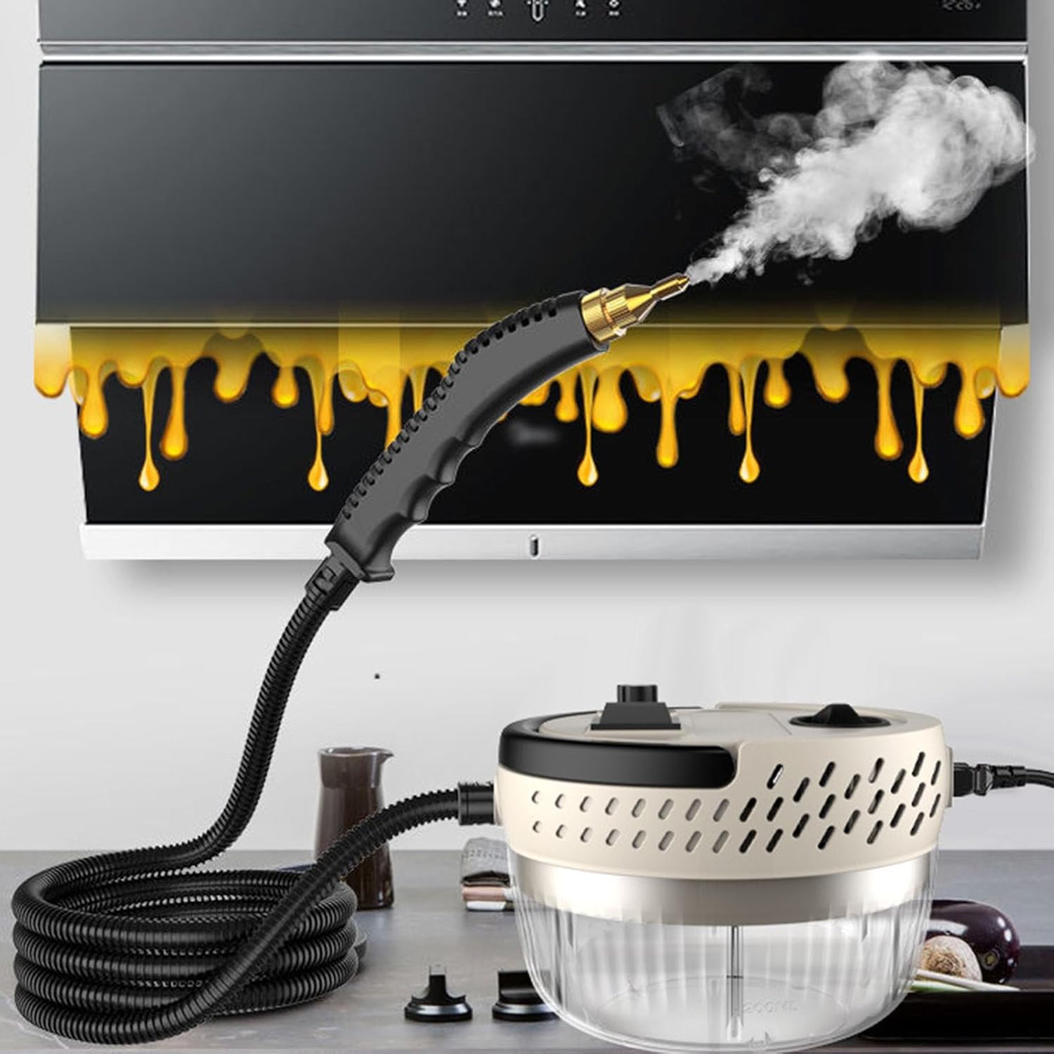 Handheld Steam Cleaner High Temperature Pressurized Steam Cleaning Machine Portable Car Steamer with Brush Heads