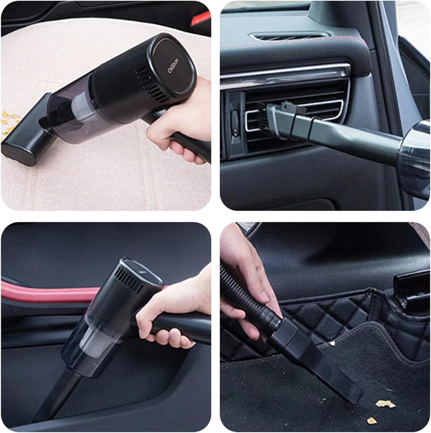 Car Vacuum Cleaner - Car Accessories - Small 12V High Power Handheld Portable Car Vacuum Deep Detailing Cleaning Kit of Car Interior with Wet Or Dry