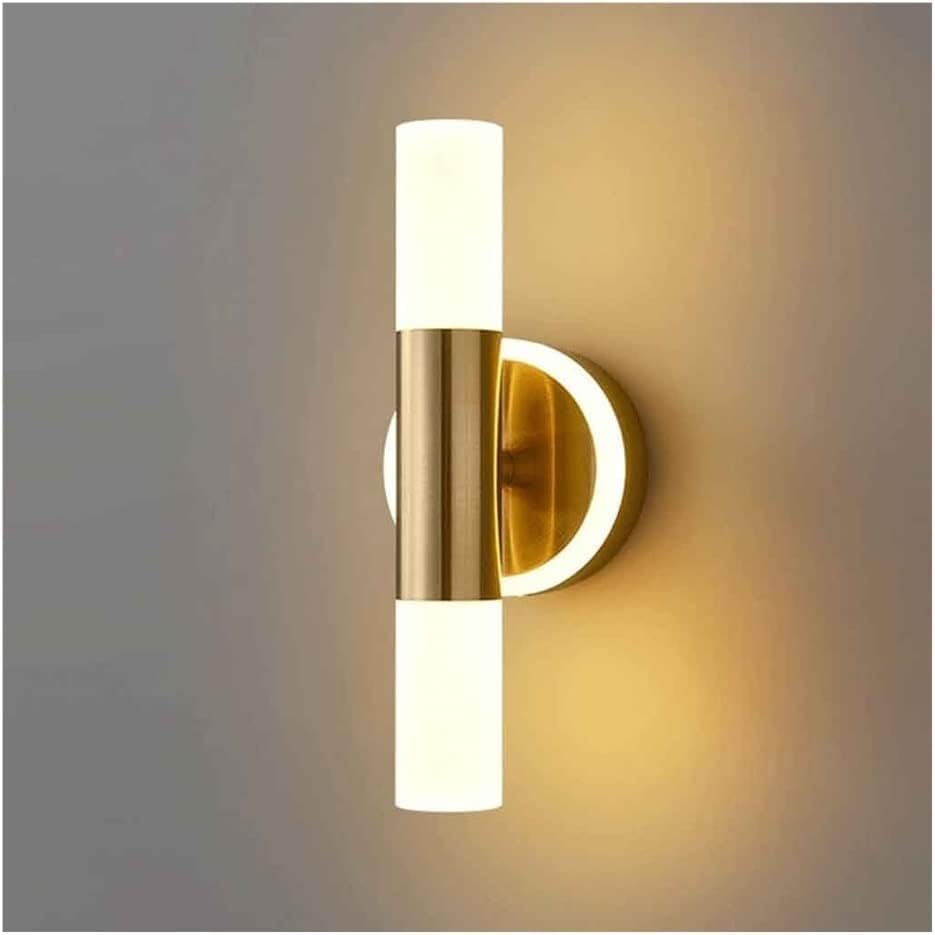 Acrylic Long Cylinder LED Wall Sconce Gold Brass Finsih Light Fixture, Indoor Art Decor Mounted Lamp,Household