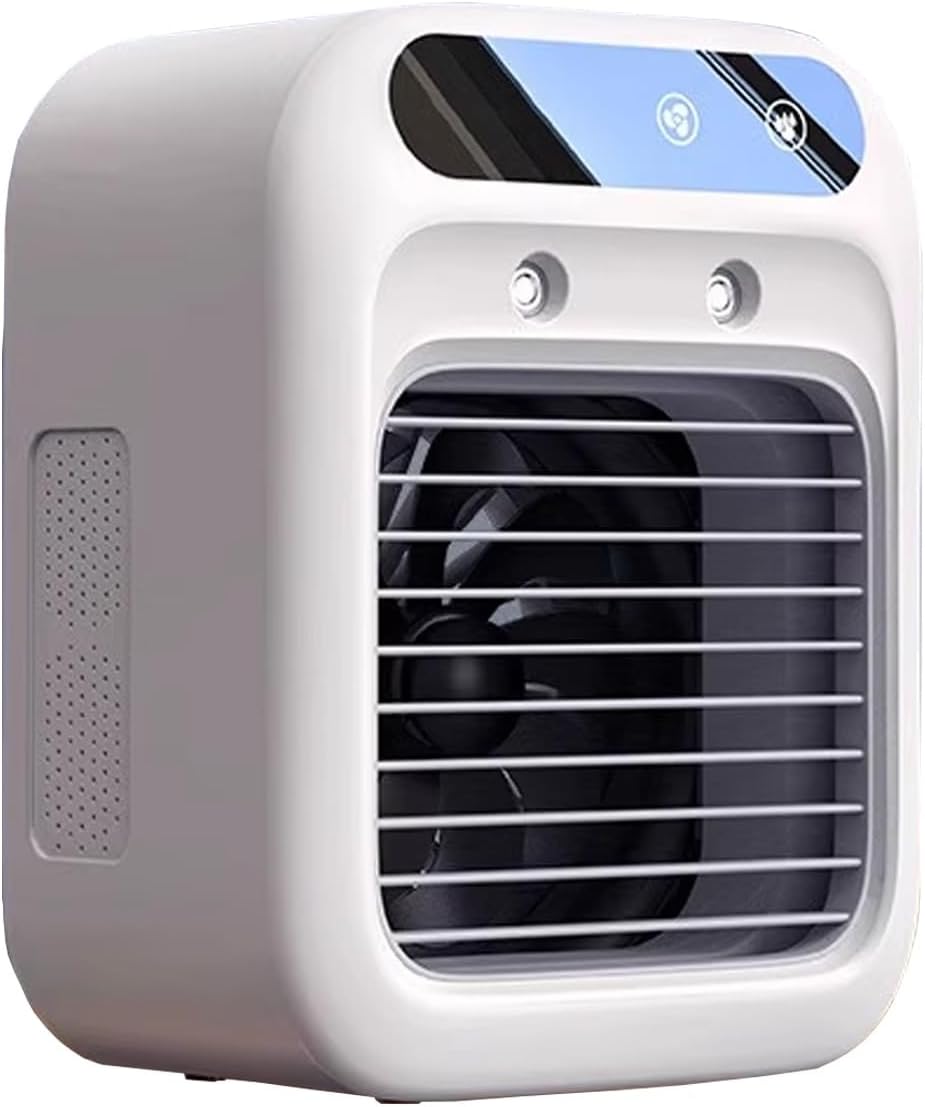 Mini Portable Air Conditioner for Bedroom with Water Tank Desk Air Conditioner for Office Quiet Small Cooling Fan for Room Garage Patio Camping