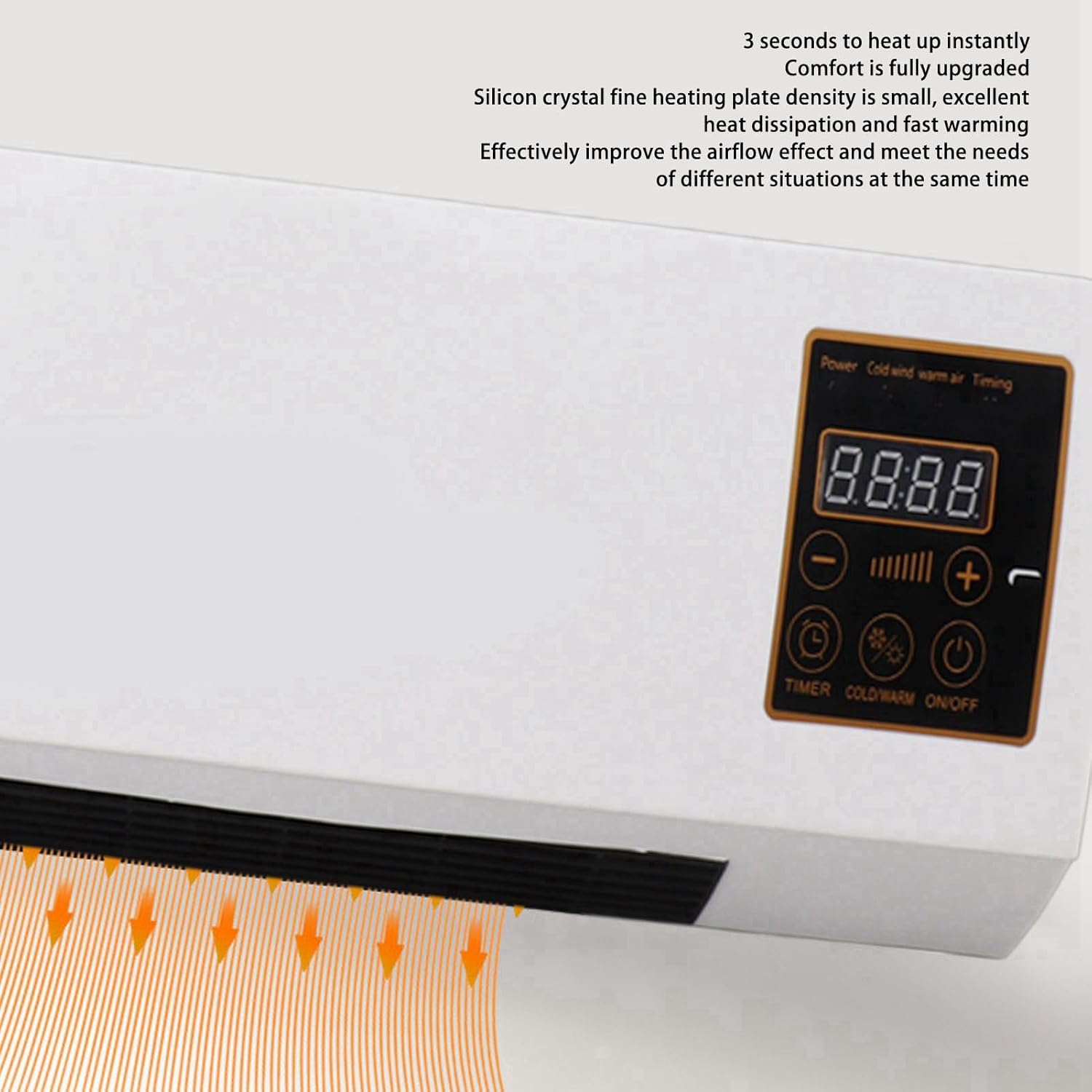 ZJchao Dual Use Wall Mounted Heating Machine, Small Air Conditioner Highly Efficient Blows Nature and Hot Air Fan Wide Angles Mobile Mini Air Conditioning Hot Fan for Bedroom Living Room Office