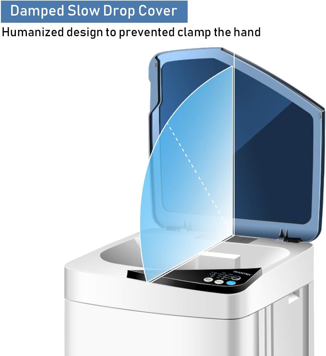 Giantex Full-Automatic Washing Machine Portable Washer and Spin Dryer 7.7 lbs Capacity Compact Laundry Washer with Built-in Barrel Light Drain Pump and Long Hose for Apartments Camping (White & Blue)