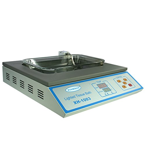 Premiere Lighted Tissue Floating Bath, 0.5 gal Capacity, LED Lighting and Temperature Control, Removable Glass Basin with Handles, 500-Watt Heater