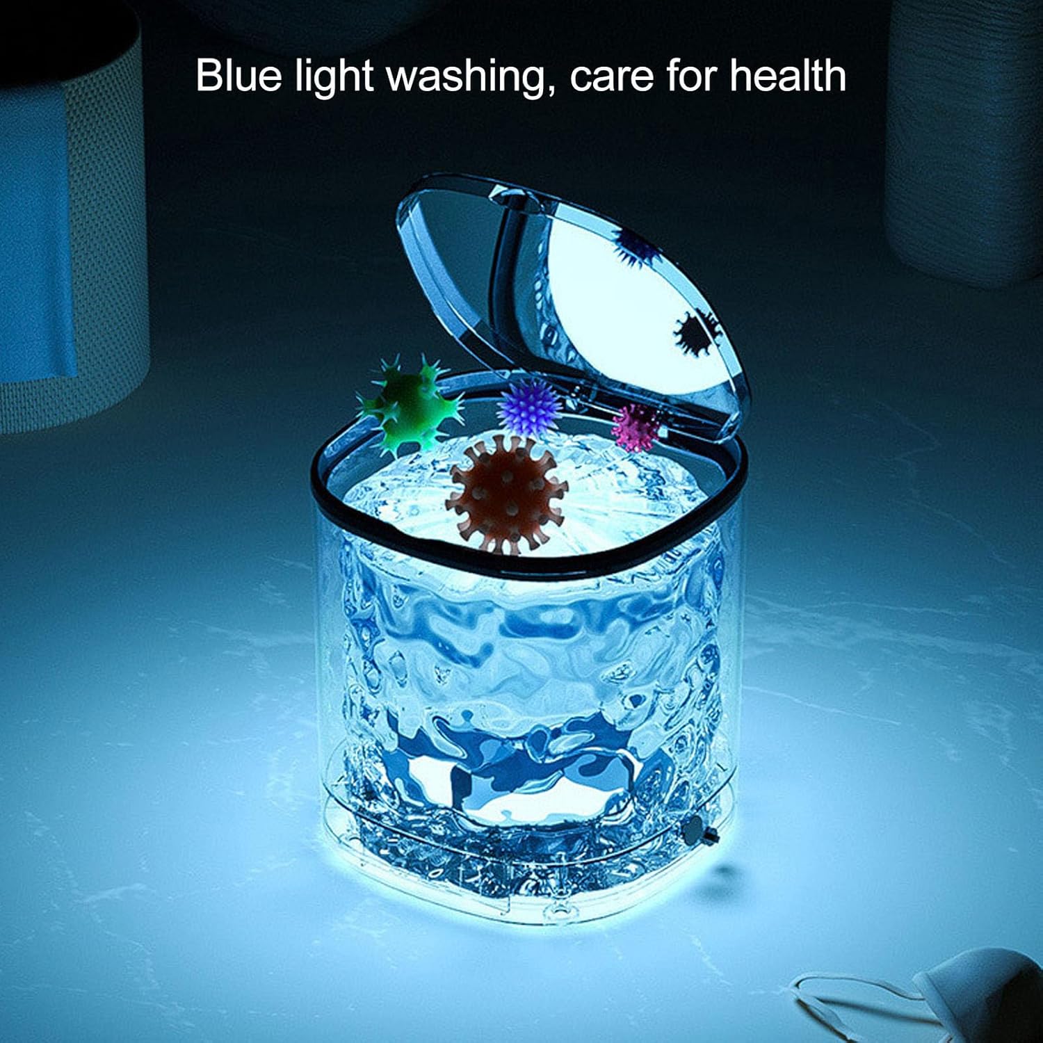 Mini Washing Machine - 4.5L 10min Mini Electric Underwear Laundry Washer with Draining Basket for Home, Portable and Desktop (US 100-240V)