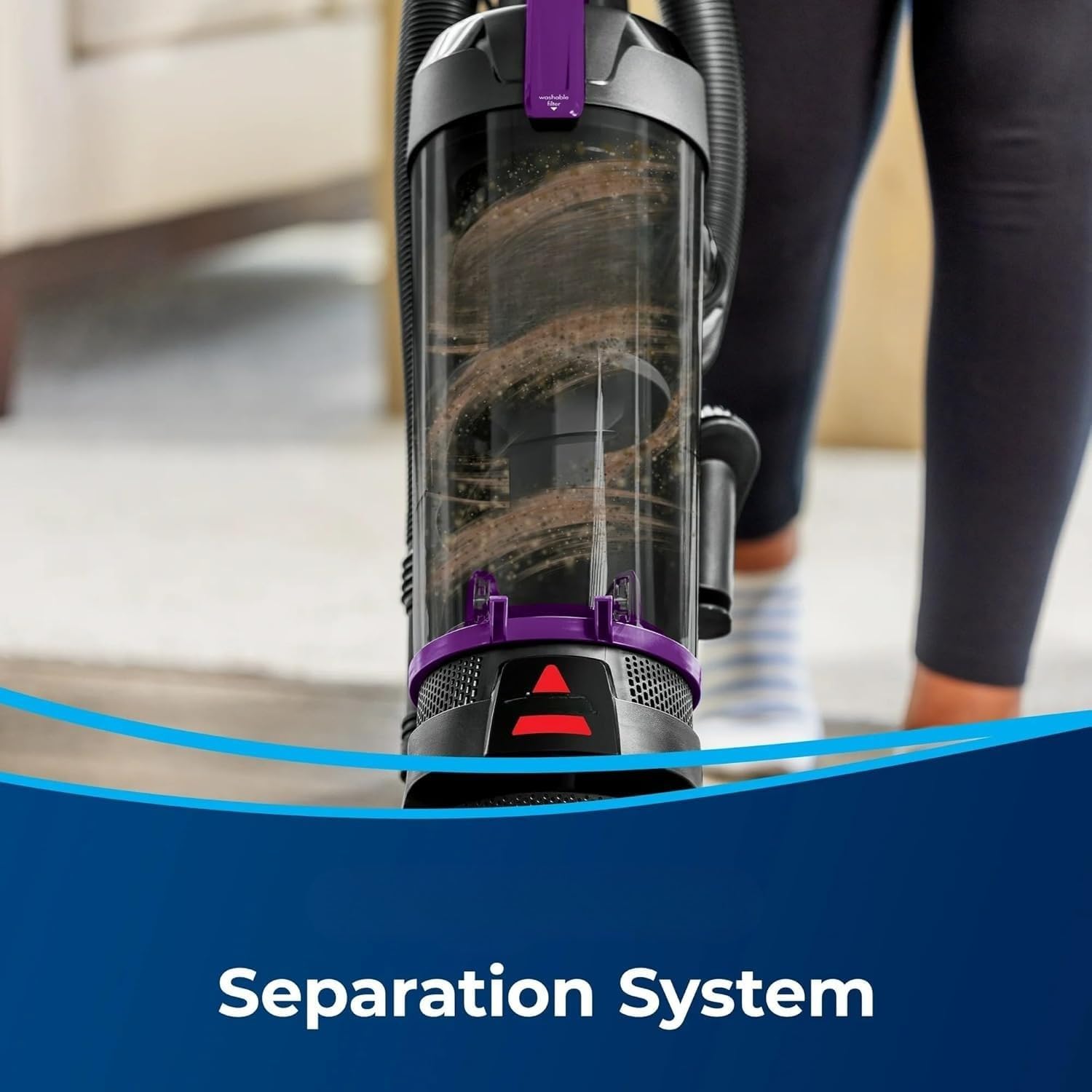 BIISSEELL Bagless Upright Vacuum, Pet-Friendly, Powerful Suction for Carpet, Tile & Hardwood, Lightweight Design, Washable Filters, Scatter-Free Technology (Purple)