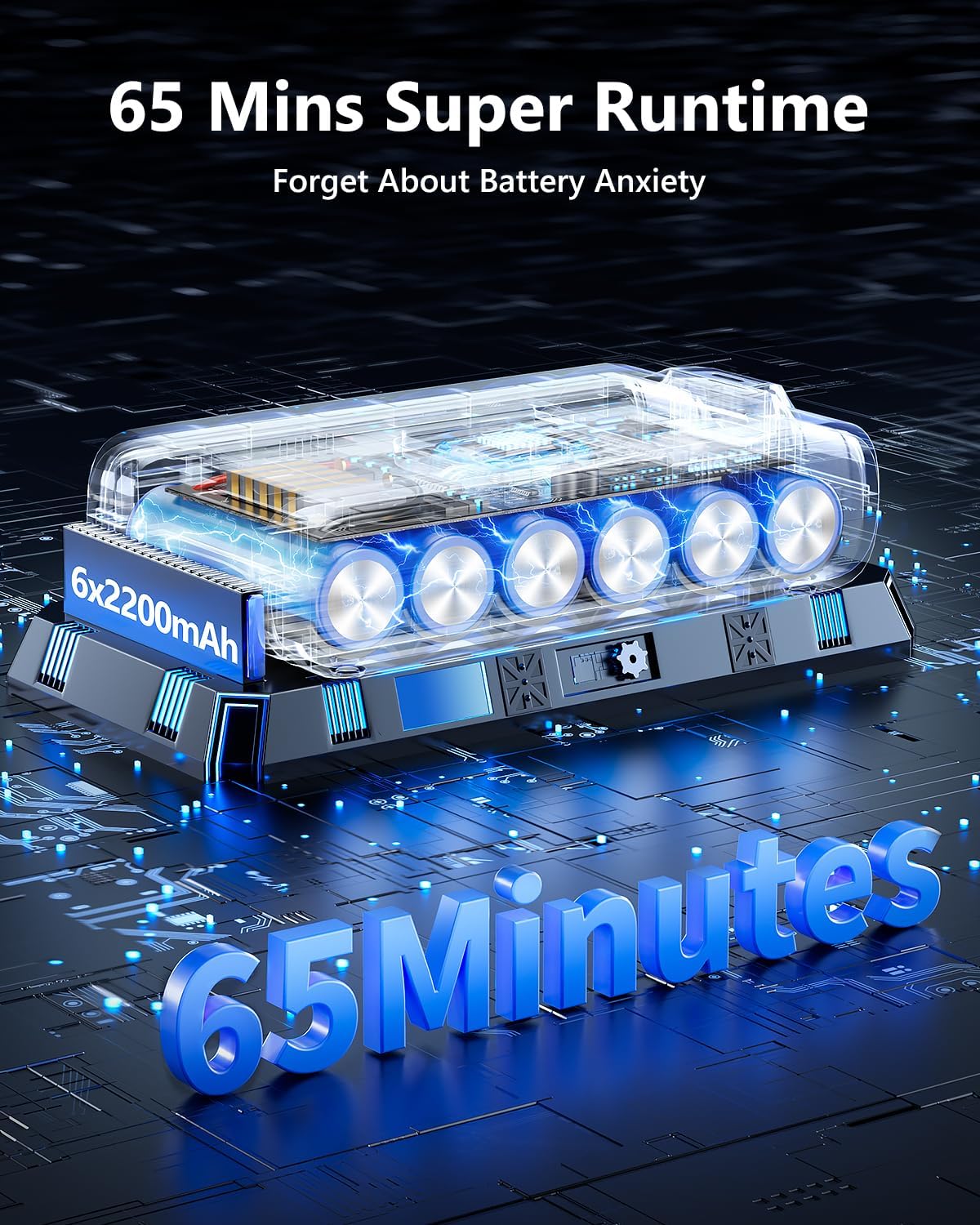 Cordless Vacuum Cleaner, 580W 48Kpa 65Mins Vacuum Cleaners for Home, Self-Standing Stick Vacuum with Auto Scrapping Dust Tech, Low Noise Rechargeable Cordless Vacuum for Hardfloor, Carpets, Pet Hair