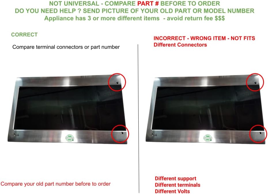 ADC74347106 CKD347106X compatible with LG Microwave Door Assembly fits old number ADC74347106
